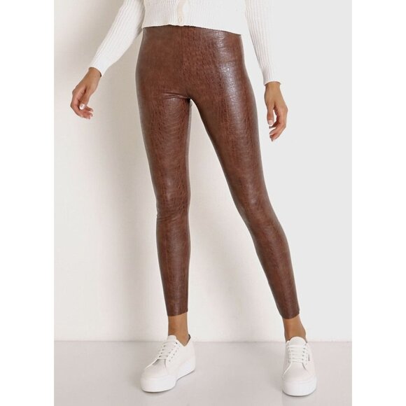 Commando Faux Leather Animal Legging - Brown Croc Small - Picture 1 of 4